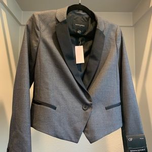 Banana Republic Gray & Black Lined Blazer